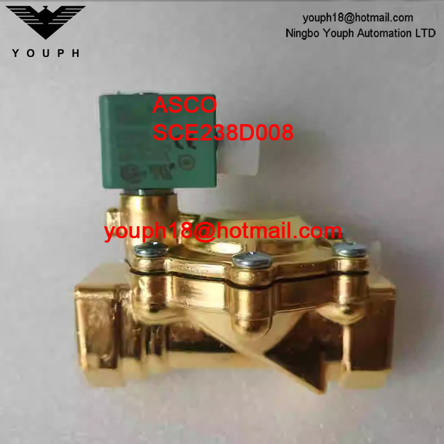 ASCO SCE238D008 G1/2 'ORIFICE DE 15 mm Válvula solenoide de latón normalmente cerrada