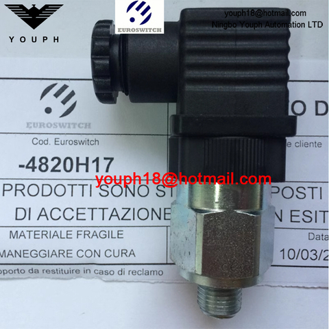 EuroSwitch 4820H17 Caso de acero chapado en zinc 200-400 bar SPDT Contactos Interruptor de presión del pistón
