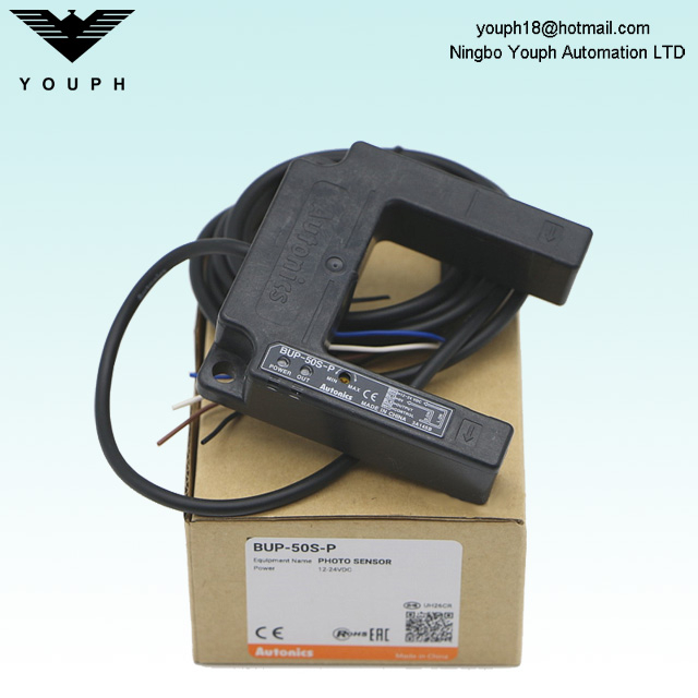 Autonics BUP-50S-P PNP Open IP66 Sensor fotoeléctrico de haz estándar IEC en forma de U