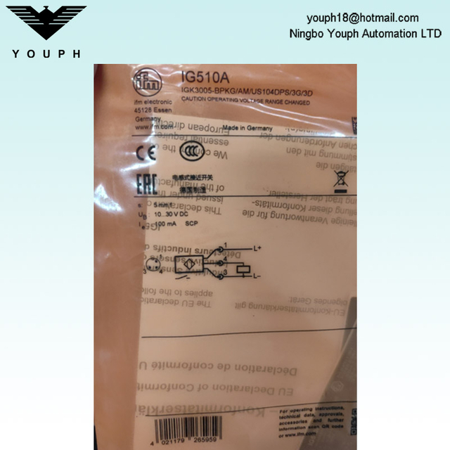 IFM IG510A IGK3005-BPKG/AM/US104DPS/3G/3D Sensor inductivo de metal completo