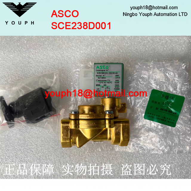 ASCO SCE238D001 230/50-60 G3/8 Válvula solenoide de diafragma operada por el piloto