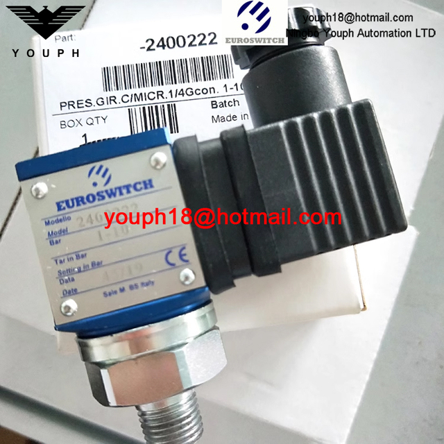 EuroSwitch 2400222 1/4 'Gas cónico fkm spdt contactos interruptor de presión del pistón