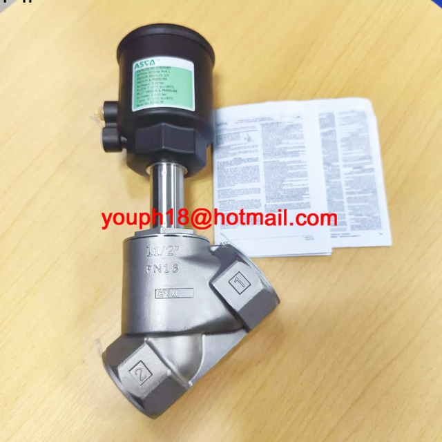 EMERSON ASCO E290A083 tamaño 40 mm G 1-1/2 'VÁLVULA de asiento en ángulo de acero inoxidable normalmente cerrada