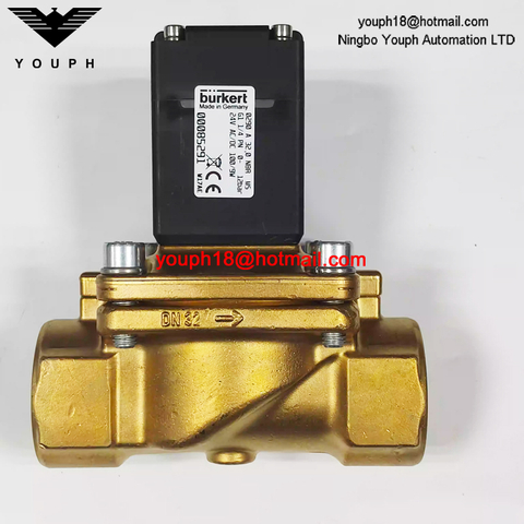Burkert 00085291 0290A Serie NBR Válvula solenoide servocontrolada de latón de 2/2 vías G1-1/4