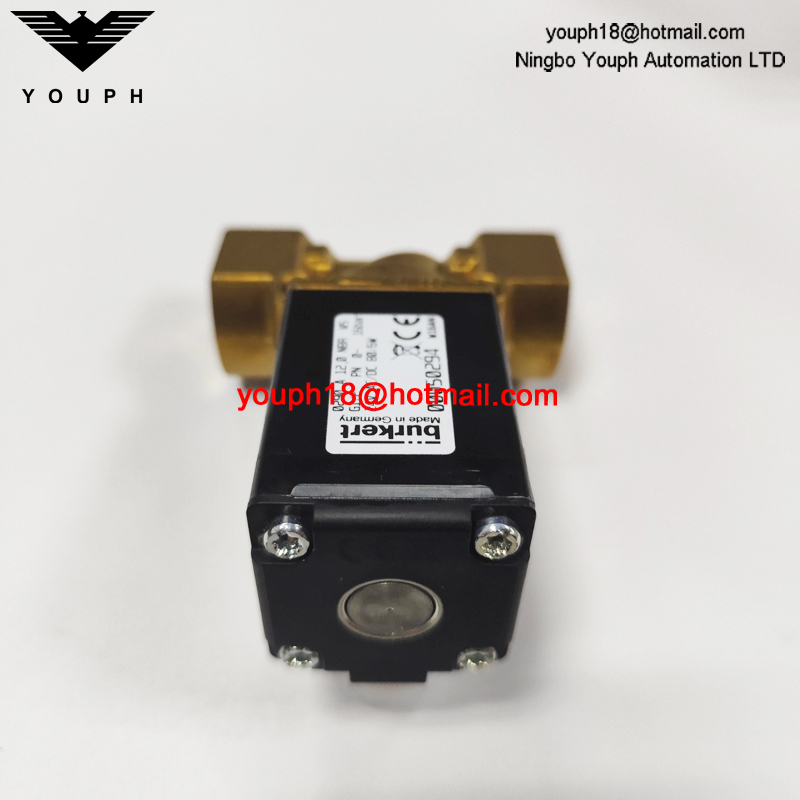 Burkert 00050294 Válvula solenoide de cuerpo de latón de 2/2 vías normalmente cerrada con diafragma NBR serie 0290