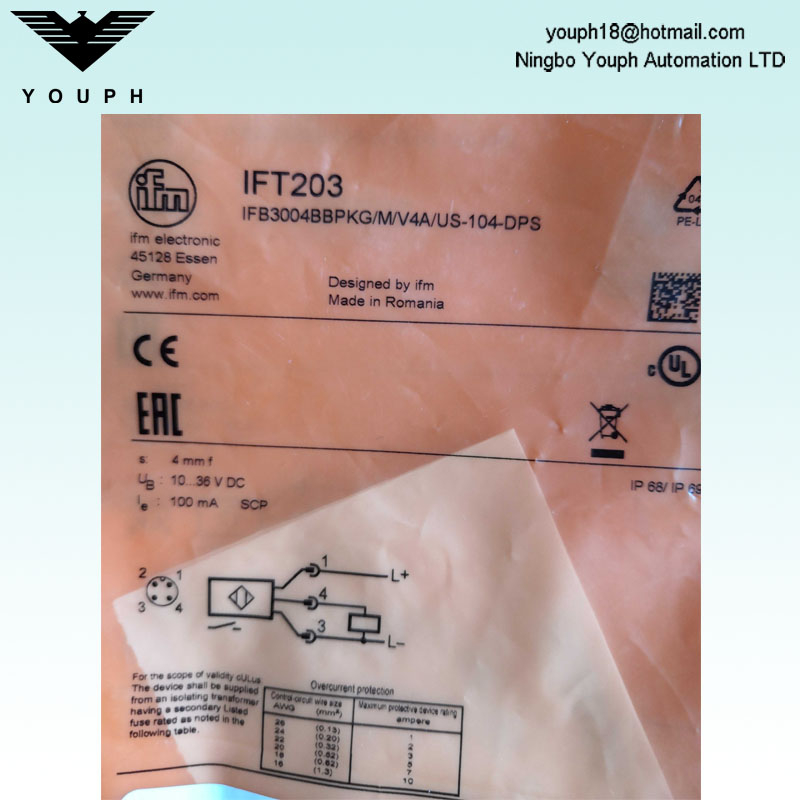 IFM IFT203 IFB3004BBPKG/M/V4A/US-104-DPS Sensor de proximidad