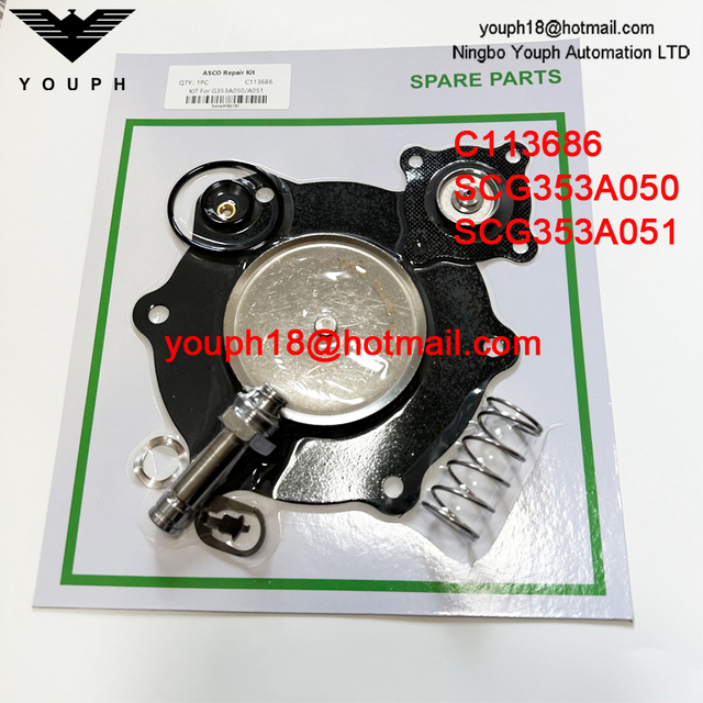 ASCO C113686 SCG353A051 2-1/2 'Válvula de pulso NBR Diafragma de reparación Kit