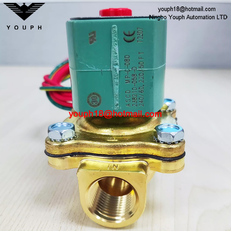 Asco reahat 8210g002 EF8210G002 24VDC 1/2 'Cuerpo de latón Válvula solenoide piloto