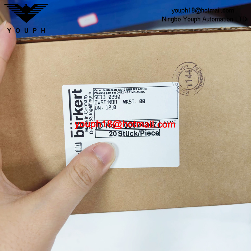 Burkert 00624347 SET3 0290 Juego de piezas de desgaste de diafragma de válvula solenoide DN12 NBR