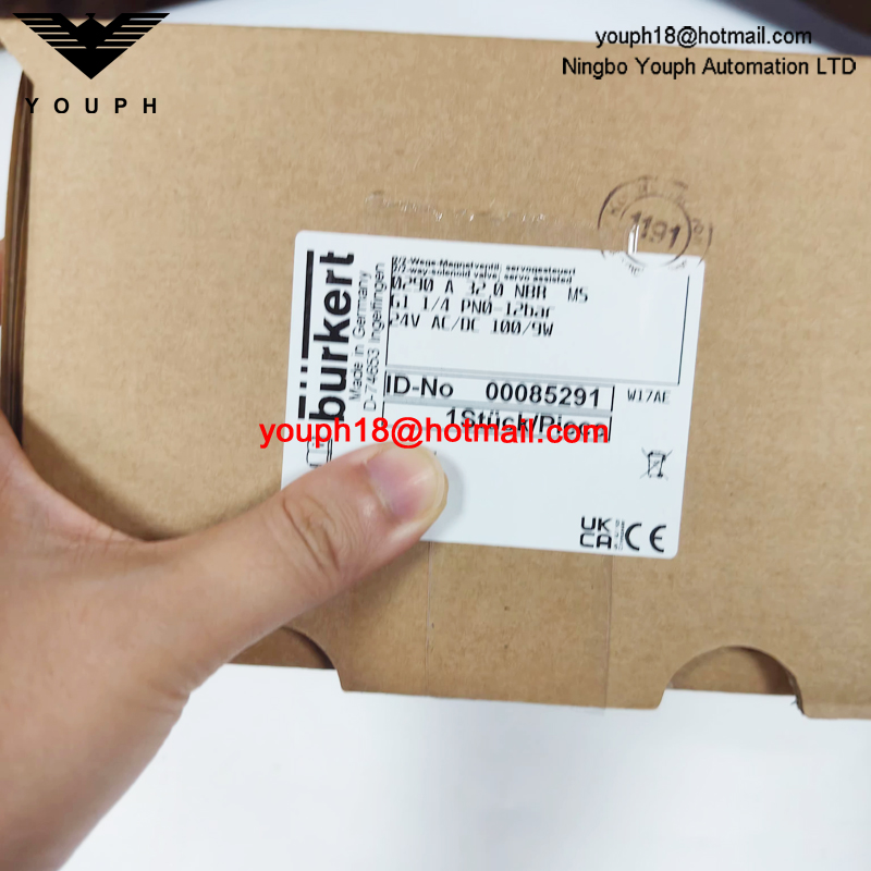 Burkert 00085291 0290A Serie NBR Válvula solenoide servocontrolada de latón de 2/2 vías G1-1/4