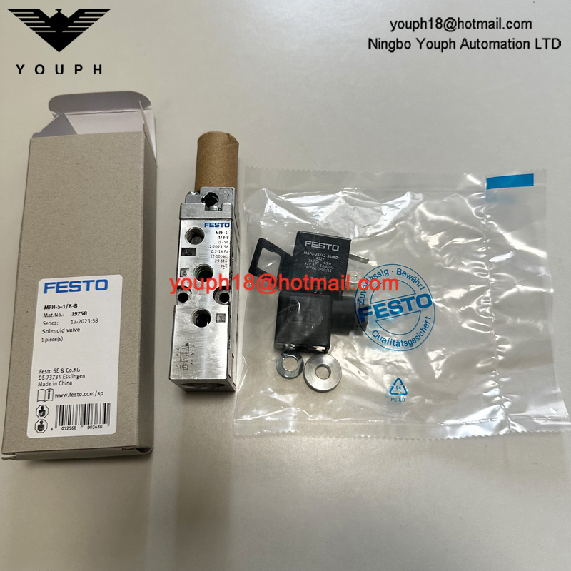 Festo MFH-5-1/8-B 19758 con bobina 24VDC 220VAC Válvula de tigre 2000 Válvula solenoide