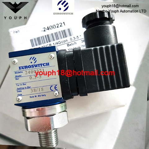 EuroSwitch 2400221 24 Serie 1/4 'Gas CONICAL FKM SPDT Contactos Interruptor de presión del pistón