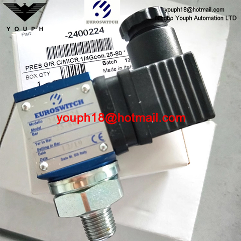 EuroSwitch 2400223 2400224 2400225 2400226 FKM SPDT Contactos Interruptor de presión del pistón