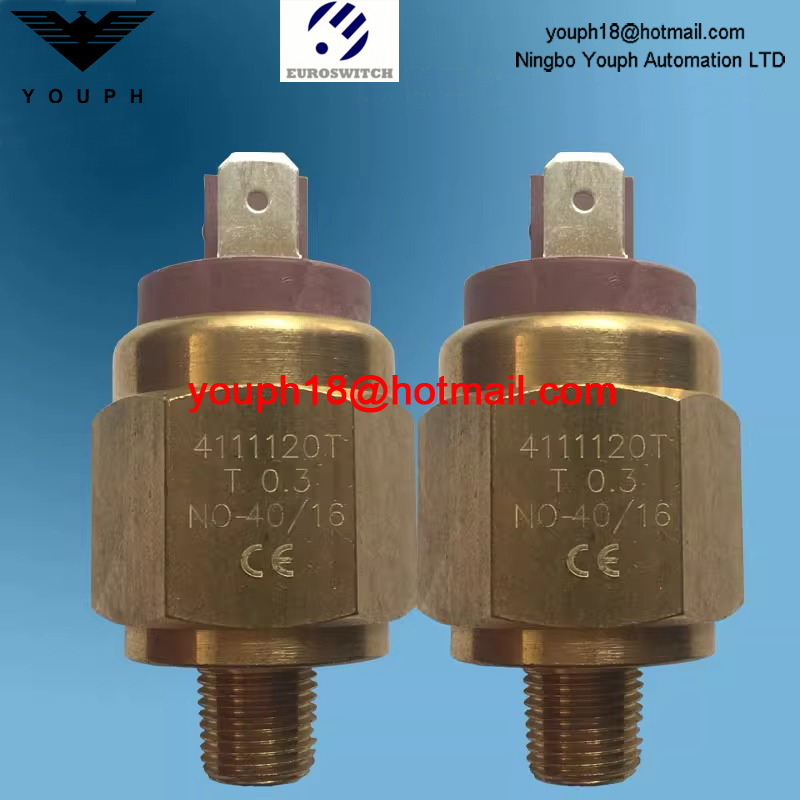 Italia EuroSwitch 411111120T 4111520 Conexión eléctrica Faston 6,3x0,8 / placa de sujeción Interruptor de presión de diafragma de latón