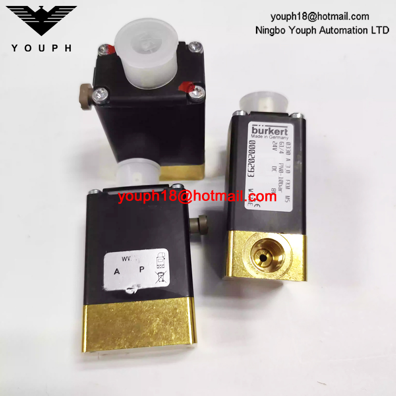 Burkert 00020293 0330A Serie FKM Válvula solenoide normalmente cerrada de acción directa de 2/2 vías
