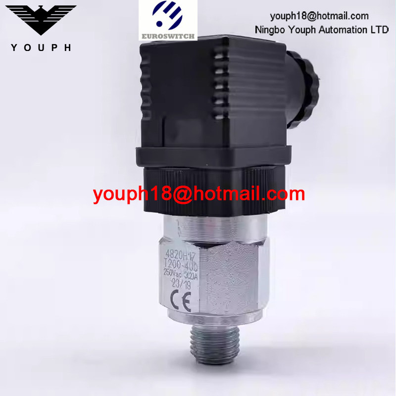 EuroSwitch 4820H17 Caso de acero chapado en zinc 200-400 bar SPDT Contactos Interruptor de presión del pistón