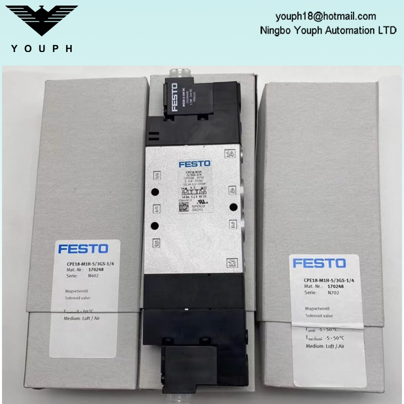 Festo CPE18-M1H-5/3GS-1/4 170248 CPE18 5/3 Válvula eléctrica cerrada