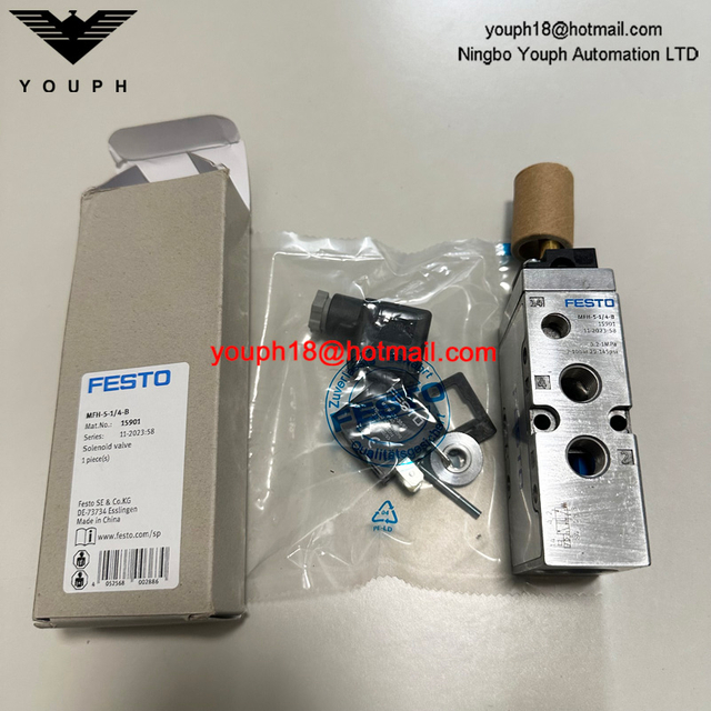 Festo MFH-5-1/4-B 15901 con bobina solenoide Tiger 2000 Válvula neumática
