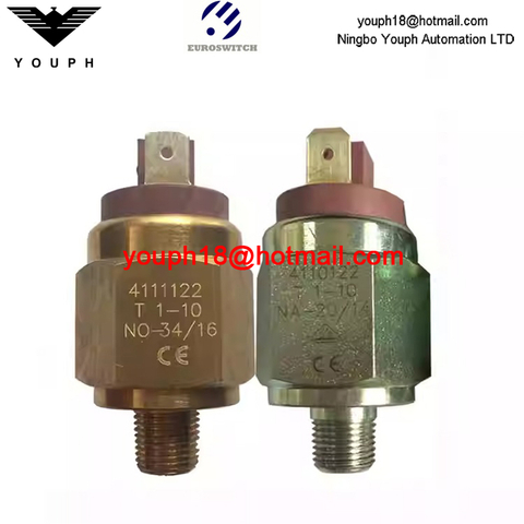 Italia EuroSwitch 4111122 4110122 412022A NO / NC 0,5 A / 48 V Interruptor de presión de diafragma de latón