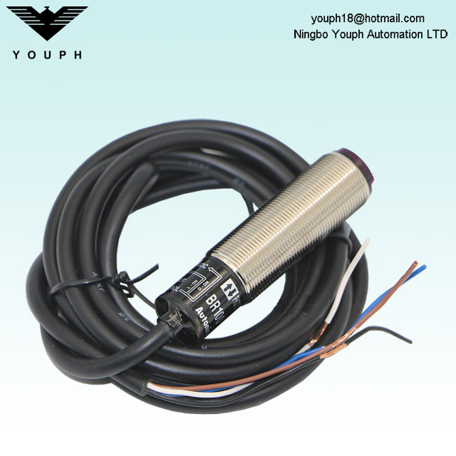 Autonics BR100-DDT-P BR100-DDT-CP Sensor de fotos cilíndrico reflectado reflectado difuso