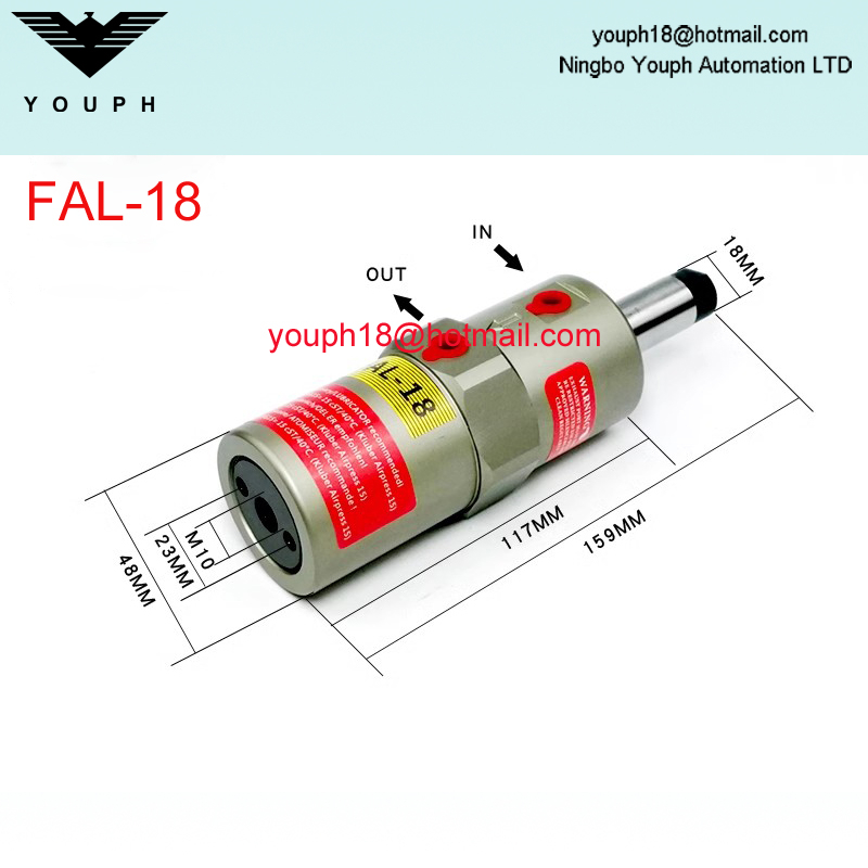 FAL-18 FAL-25-FAL-35 Serie FAL Vibrador lineal Vibrador neumático Pistón Vivador de impacto recto telescópico Vibrador