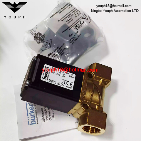 Burkert 00043816 0290 A 12,0 NBR MS 24V 50Hz 10W G1/2' Electroválvula de latón normalmente cerrada servocontrolada