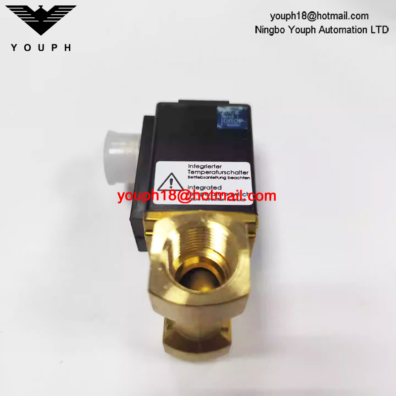 Burkert 00050294 Válvula solenoide de cuerpo de latón de 2/2 vías normalmente cerrada con diafragma NBR serie 0290
