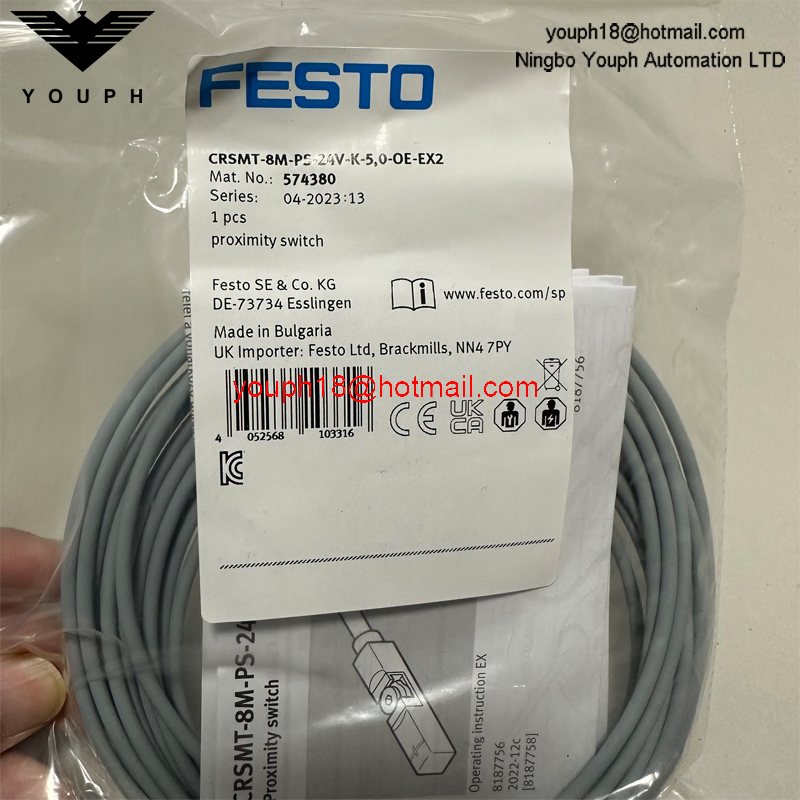 Festo CRSMT-8M-PS-24V-K-5,0-OE-EX2 574380 PNP Sensor de proximidad