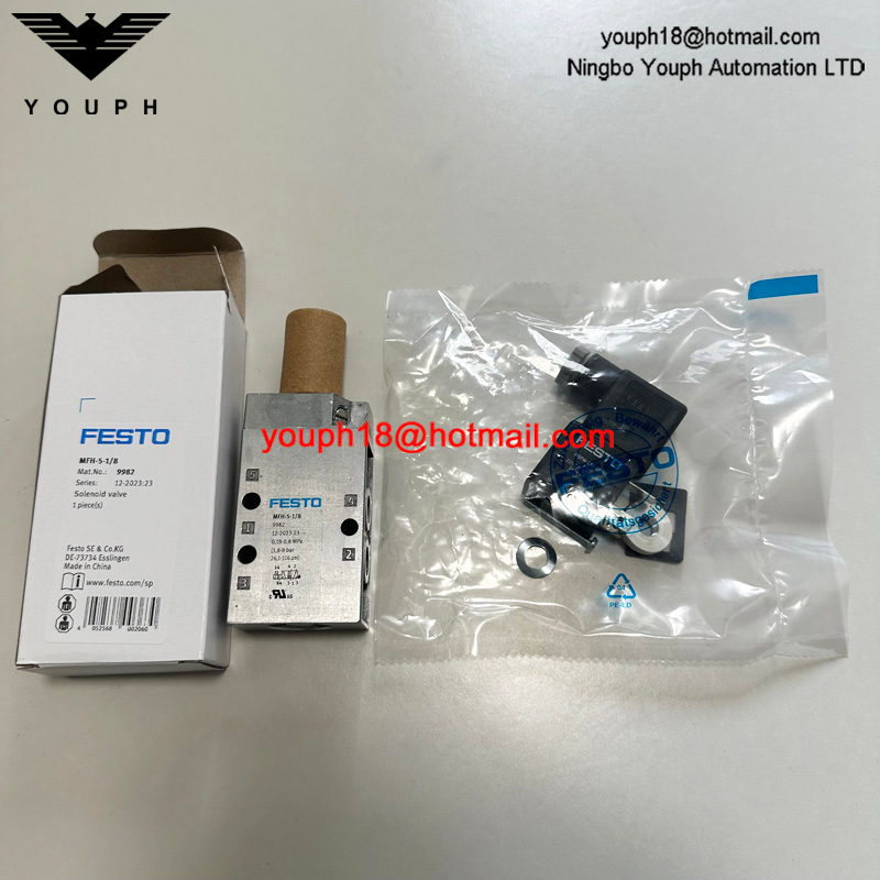 Festo MFH-5-1/8 9982 con bobina 24VDC 220VAC 5/2 válvulas MFH Tiger Classic Solenoid Valve