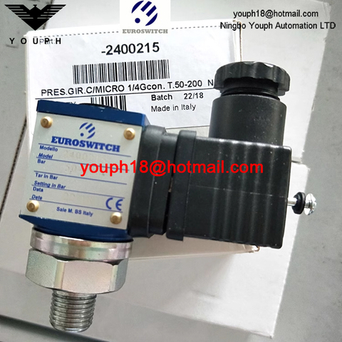 EuroSwitch 2400215 2400216 24 Serie SPDT Contactos Interruptor de presión del pistón
