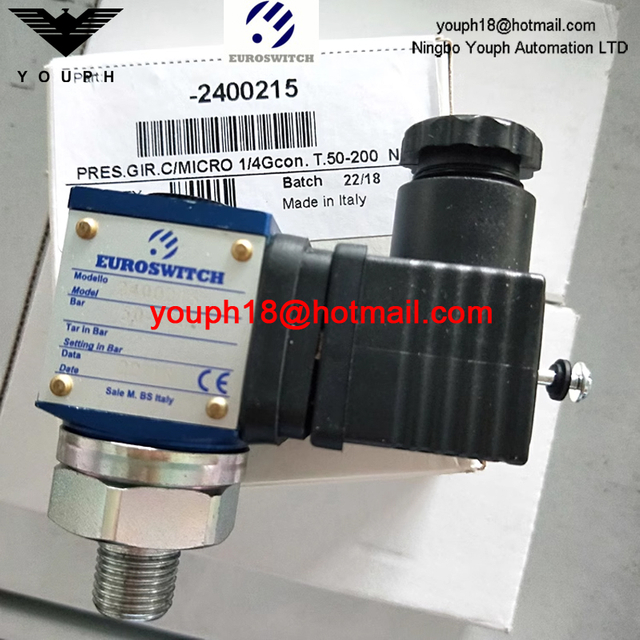 EuroSwitch 2400215 2400216 24 Serie SPDT Contactos Interruptor de presión del pistón