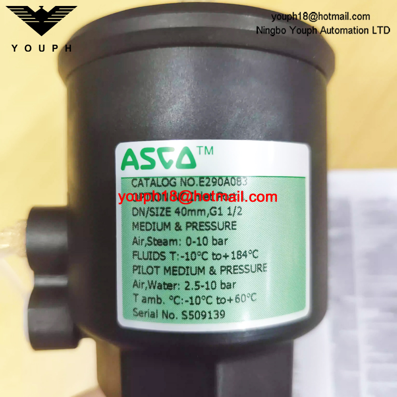 EMERSON ASCO E290A083 tamaño 40 mm G 1-1/2 'VÁLVULA de asiento en ángulo de acero inoxidable normalmente cerrada