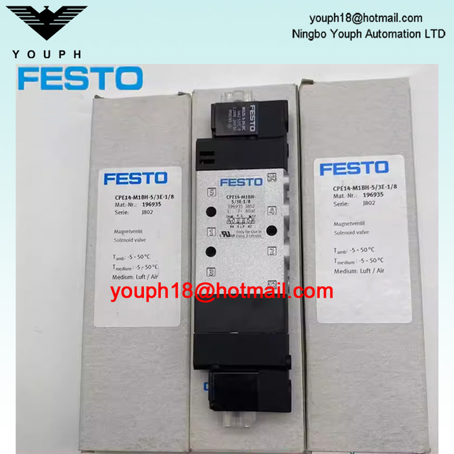 Festo CPE14-M1BH-5/3E-1/8 196935 5/3 agotada Válvula solenoide de 24VDC