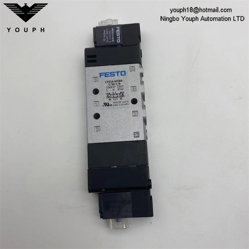 Festo CPE14-M1BH-5/3G-1/8 196937 5/3 Cerrado 24V DC G1/8 750 L/min Válvula solenoide eléctrica