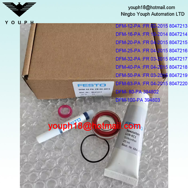 Festo DFM-12-16-2-25-32-40-50-63-80-100-125-PA DFM Serie Guidition Conjunto de piezas de uso