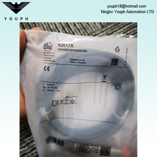 IFM IG517A IGA3008-BPKG/55V/3D Sensor inductivo de metal completo