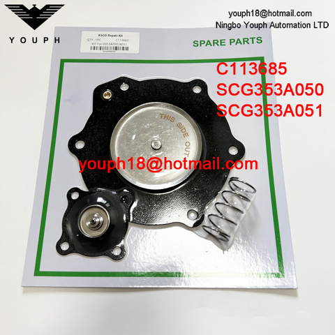 ASCO C113685 SCG353A050 SCG353A051 2 '2-1/2 ' Válvulas de pulso Kit de reparación de diafragma Buna-N