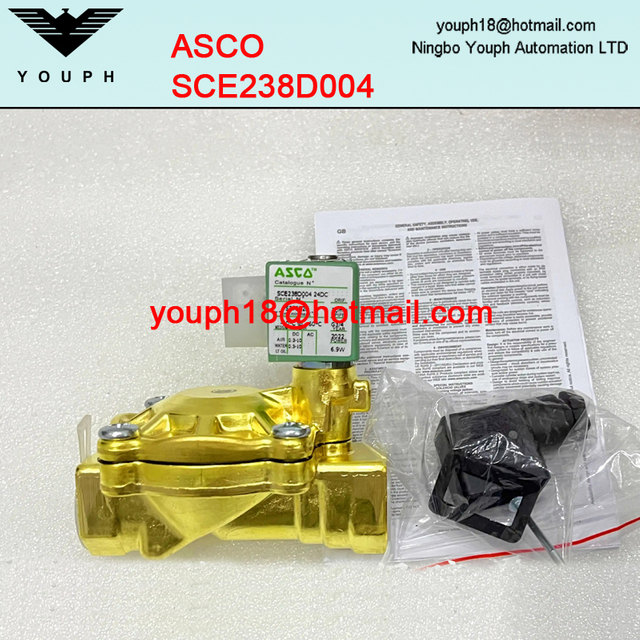 ASCO SCE238D004 G3/4 Tamaño del orificio de 20 mm Válvula solenoide de latón normalmente cerrada