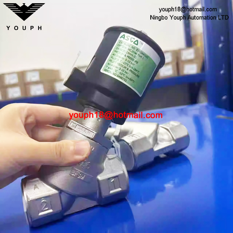 VÁLVULA de asiento en ángulo de aire de acero inoxidable para altas temperaturas ASCO EMERSON E290A401 E290A401VI