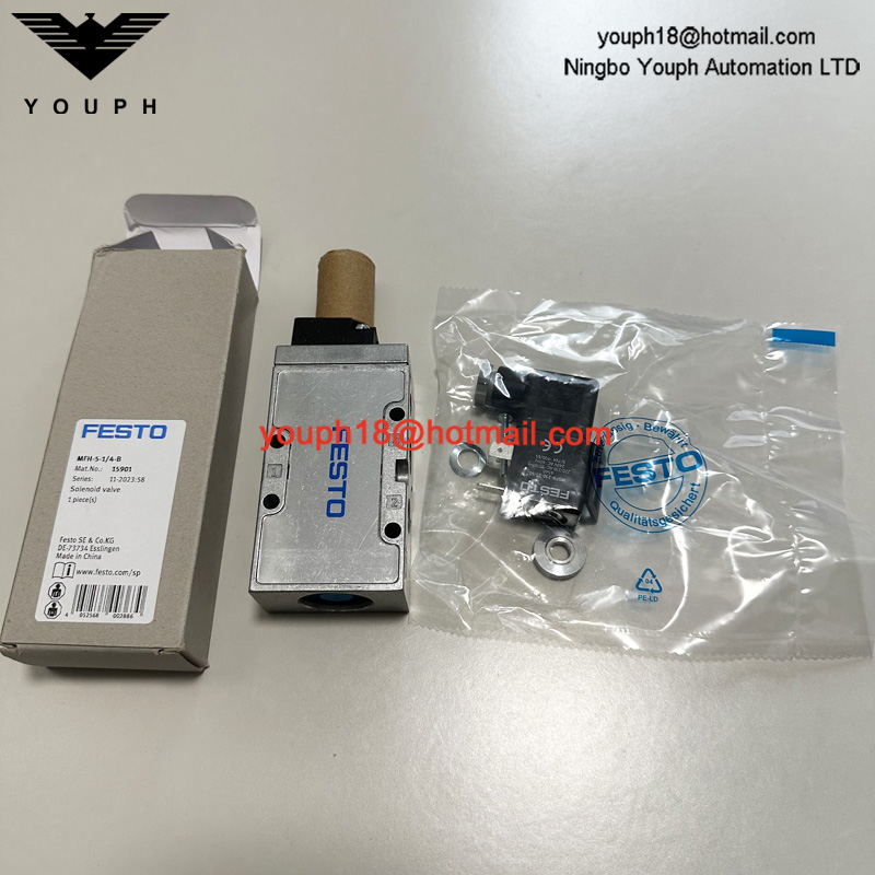 Festo MFH-5-1/4-B 15901 con bobina solenoide Tiger 2000 Válvula neumática