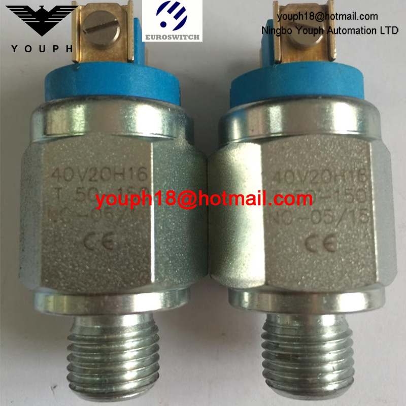 EuroSwitch 40V10H16 40V10H17 40V20H16 40V20H17 T50-150 40 40V Interruptor de presión operado por el pistón