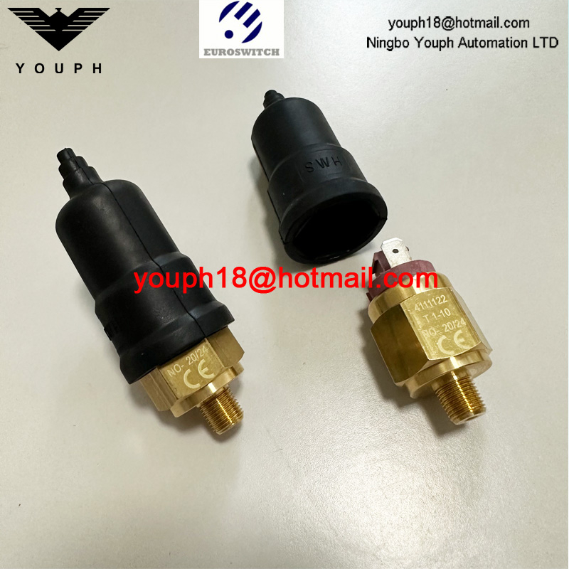 Italia EuroSwitch 4111122 4110122 412022A NO / NC 0,5 A / 48 V Interruptor de presión de diafragma de latón