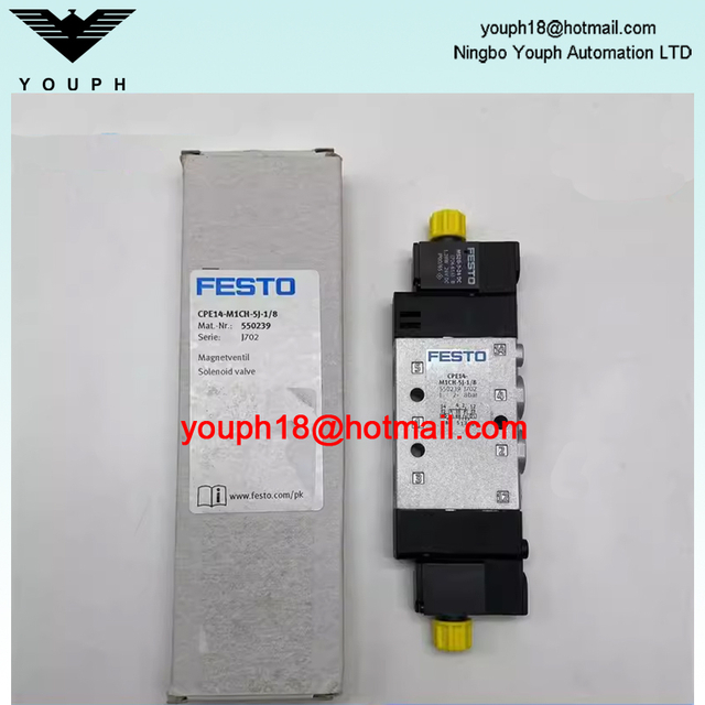 Festo CPE14-M1CH-5J-1/8 550239 5/2 Solenoide doble de 24 V DC G1/8 Válvula solenoide eléctrica