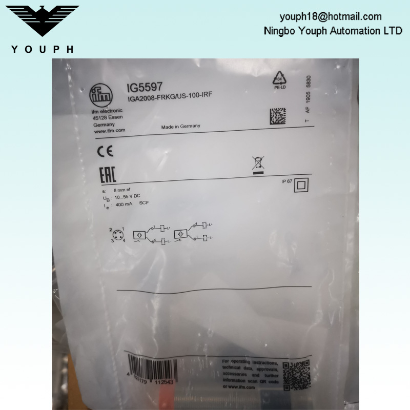 IFM IG5597 IGA2008-frkg/US-100-IRF Sensor inductivo