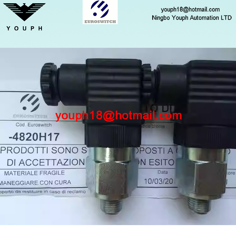 EuroSwitch 4820H17 Caso de acero chapado en zinc 200-400 bar SPDT Contactos Interruptor de presión del pistón