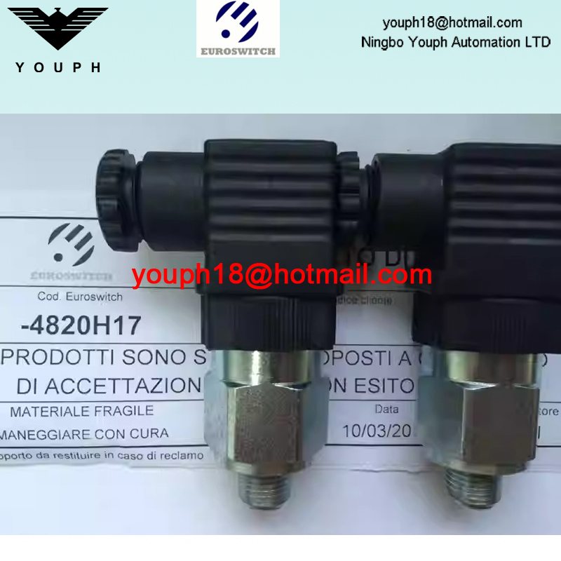 EuroSwitch 4820H17 Caso de acero chapado en zinc 200-400 bar SPDT Contactos Interruptor de presión del pistón