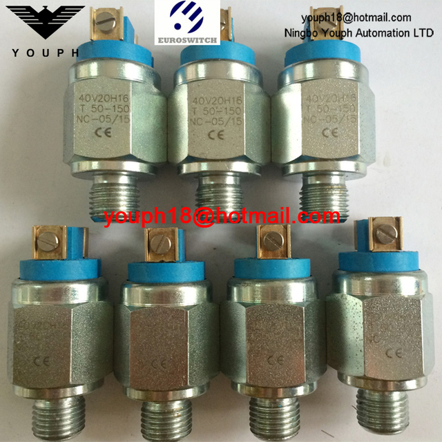 EuroSwitch 40V10H16 40V10H17 40V20H16 40V20H17 T50-150 40 40V Interruptor de presión operado por el pistón