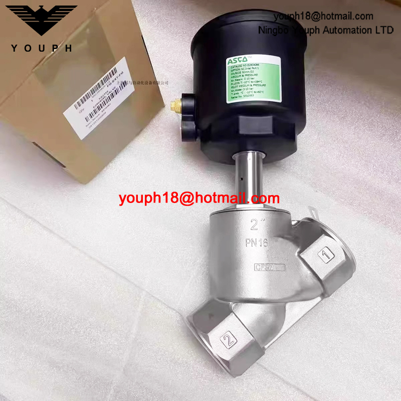 EMERSON ASCO E290A085 tamaño 50 mm G2 'NC VÁLVULA de asiento en ángulo de acero inoxidable para vapor de agua caliente